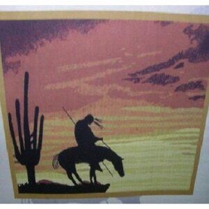 New End of the Trail Fleece Throw Gift Blanket Southwest Cowboy SOFT Western NIP